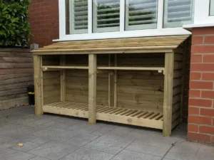 7ft log store with shelf