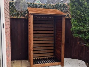 4ft log store brown finish