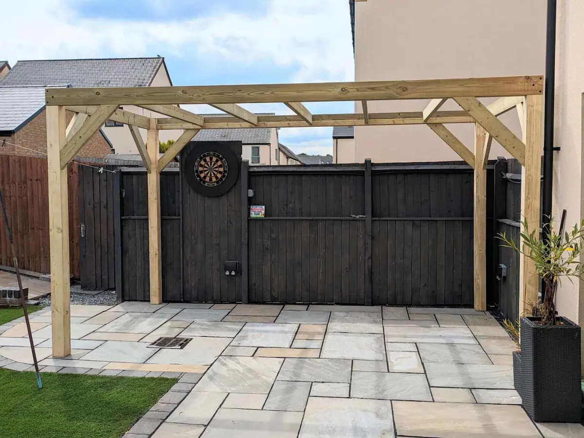 2.4m box pergola garden wooden structure