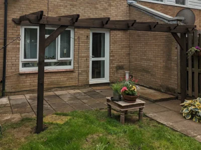 wooden lean to pergola flat roof design