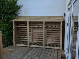 9ft log store with shelf