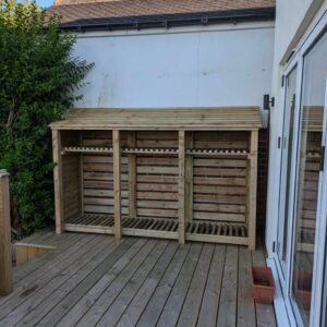 9ft log store with shelf