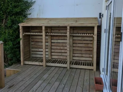 9ft log store with shelf