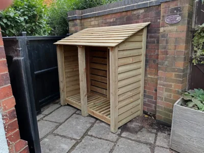 5ft log store green finish