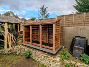 8ft log store side view