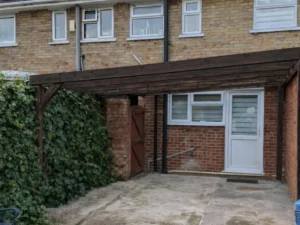 wooden lean to box pergola