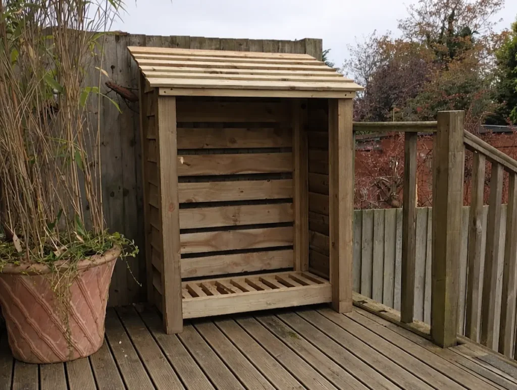 3ft compact log store green finish