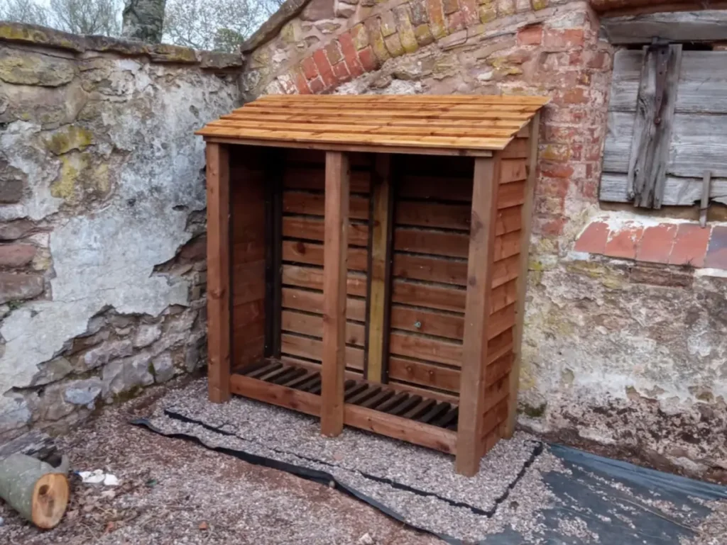 5ft compact log store brown finish