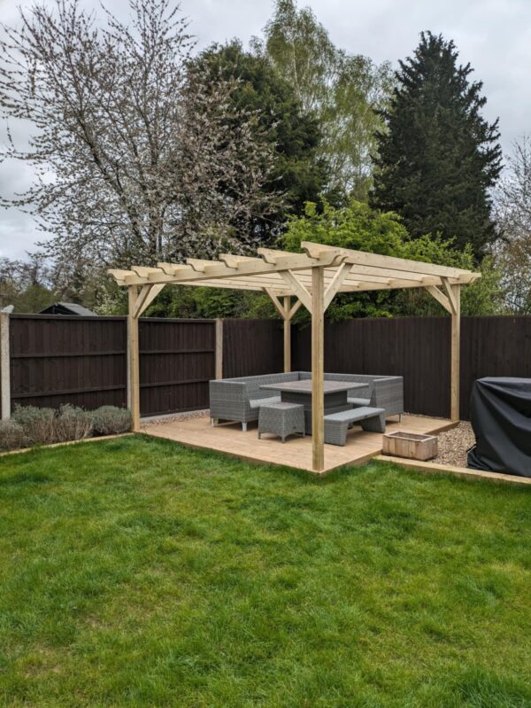 3.6m Garden pergola in light green