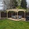 4.8m Garden pergola in light green