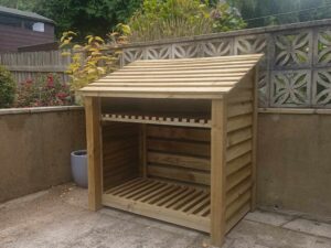 4ft log store with shelf