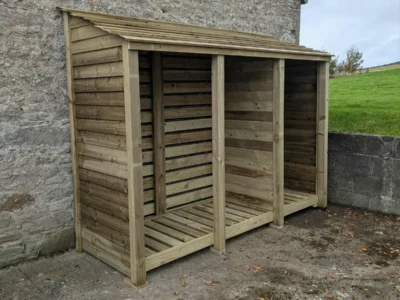 9ft deep log store green finish