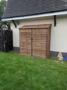 7ft log store with doors in brown finish