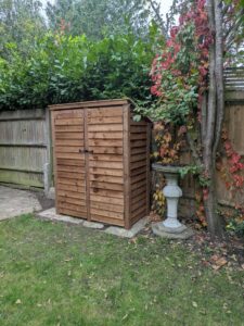 5ft log store with reversed roof and doors