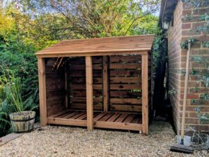 6ft deep log store front view