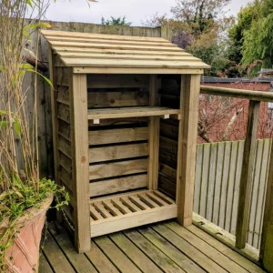 3ft Compact Log Store With Shelf