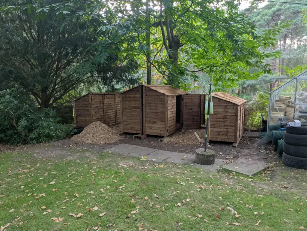 9ft deep log stores brown finish